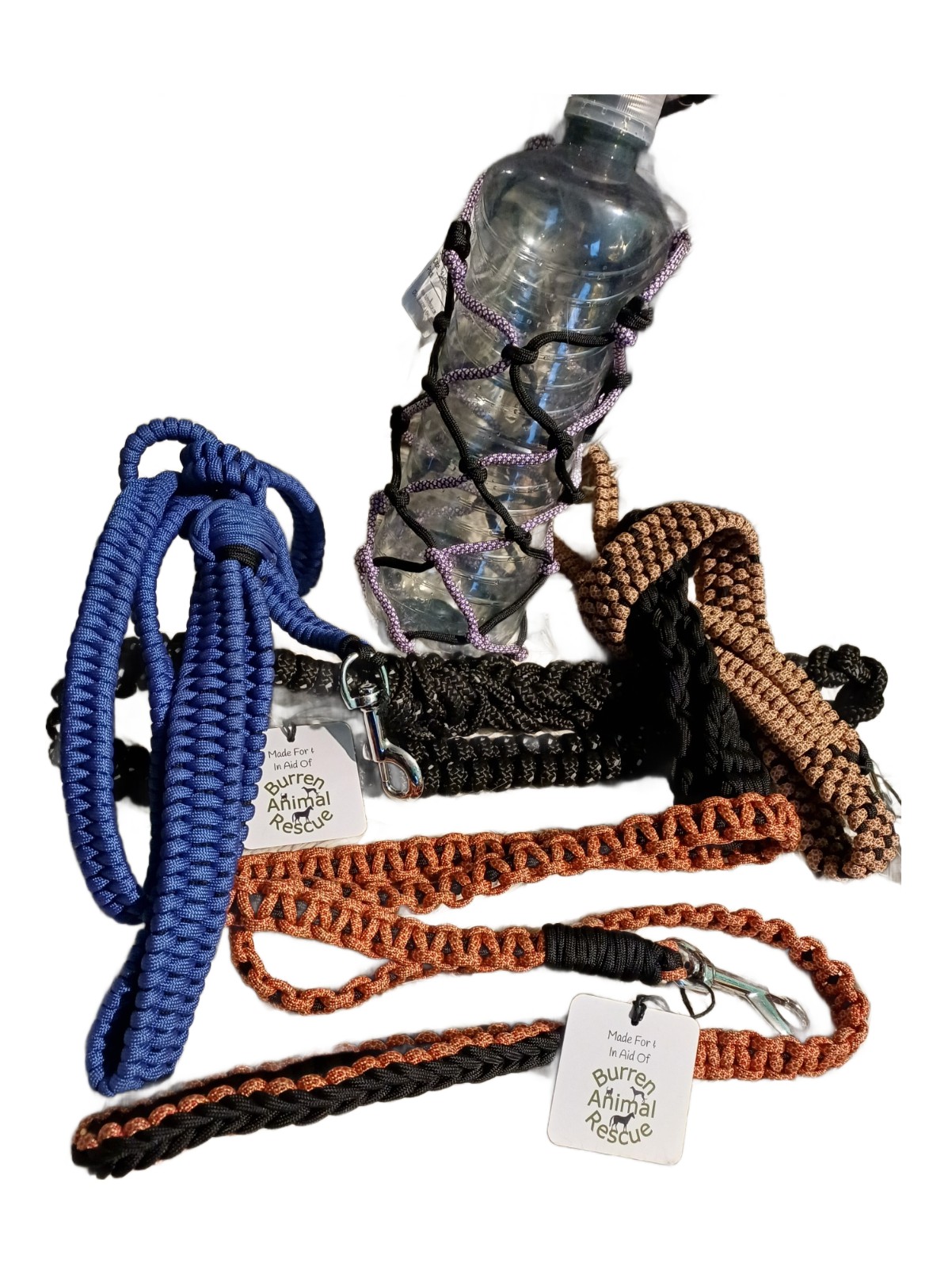 Rope leads and bottle holder